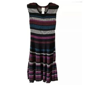 Ella Moss Striped knit fit and flare sweater dress